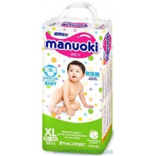 MANUOKI Детские подгузники-трусики XL (12+ кг) 38 шт																
