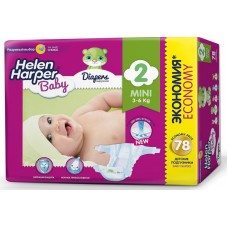 Helen Harper Детские подгузники Baby размер 2. Mini (3-6 кг) 78шт.