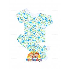 Пижама для мальчика  -  Белый, Акулы  -  СМ037 (размер 34 (110)