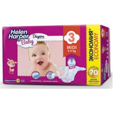 Helen Harper Детские подгузники Baby размер 3. Midi (4-9 кг) 70 шт